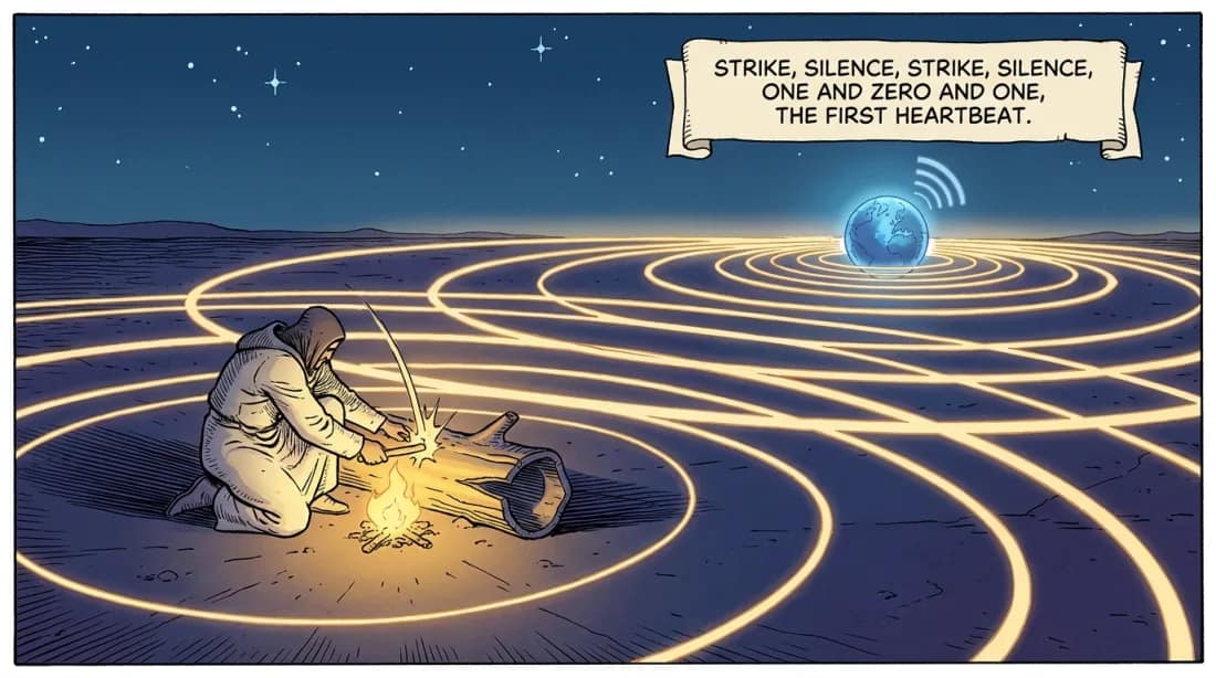 The First Drum — strike, silence, strike.