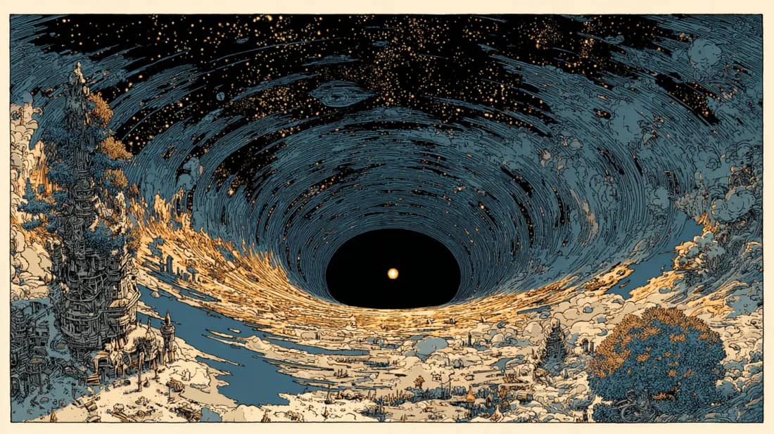Tzimtzum — the contraction before the light, the nigredo before the gold.