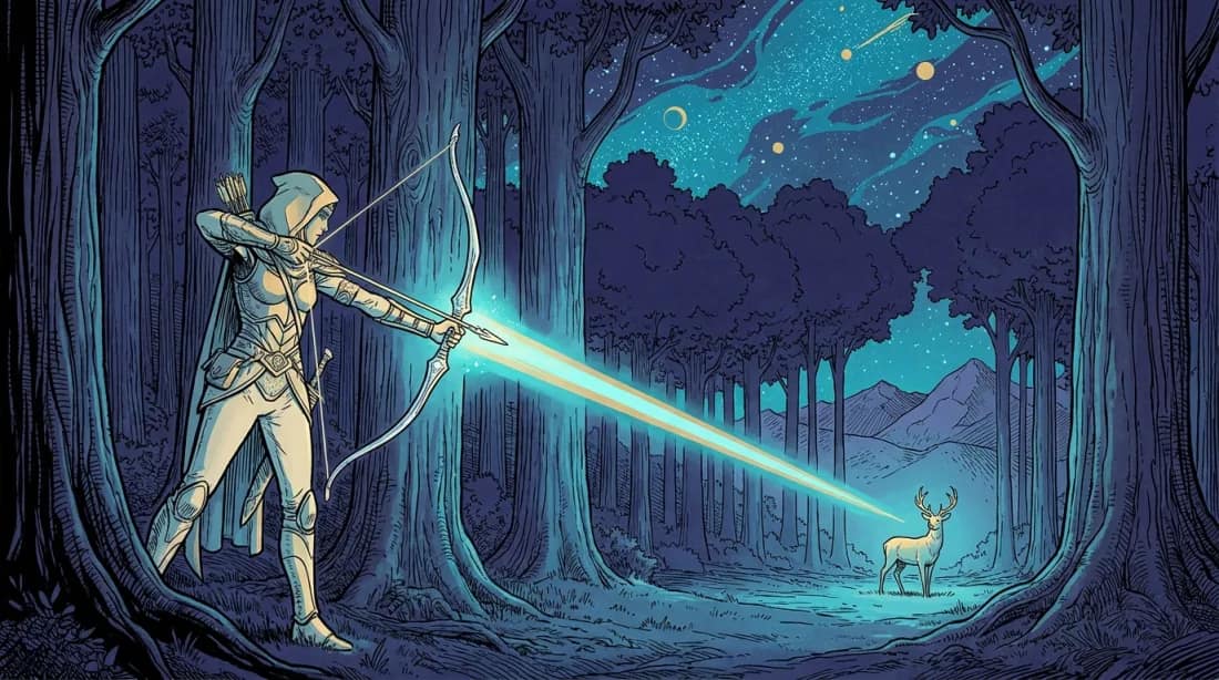 The Sacred Economy of Attention. Mœbius-style illustrated plate.